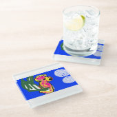 zeepaardzomer glazen onderzetter (Schuin)