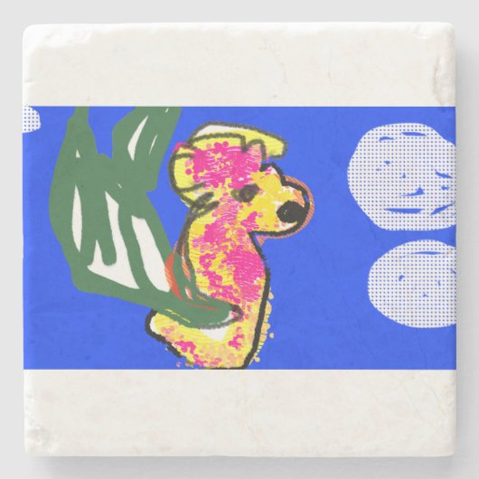 zeepaardzomer stenen onderzetter (Voorkant)