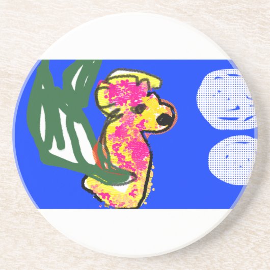 zeepaardzomer zandsteen onderzetter (Voorkant)