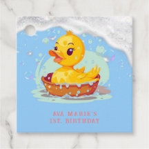 Zeepachtig Geel Rubber Eend Meisje 1e Verjaardagsf