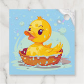 Zeepachtig Geel Rubber Eend Meisje 1e Verjaardagsf Bedankjes Labels (Achterkant)