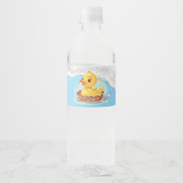 Zeepachtig Geel Rubber Eend Meisje 1e Verjaardagsf Waterfles Etiket