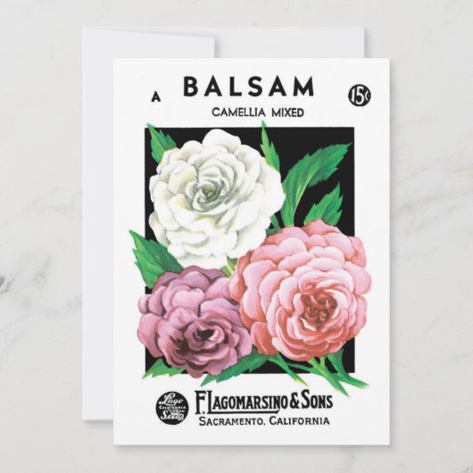  zeepakketlabel Art, Camellia Flowers (Voorkant)