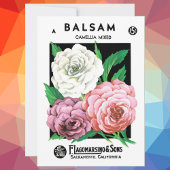  zeepakketlabel Art, Camellia Flowers