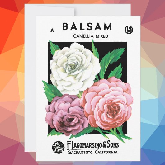  zeepakketlabel Art, Camellia Flowers