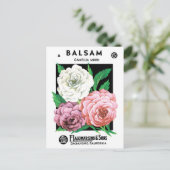  zeepakketlabel Art, Camellia Flowers Briefkaart (Staand voorkant)