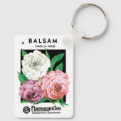  zeepakketlabel Art, Camellia Flowers Sleutelhanger (Achterkant)