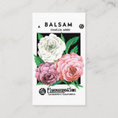 zeepakketlabel Art, Camellia Flowers Visitekaartje (Achterkant)