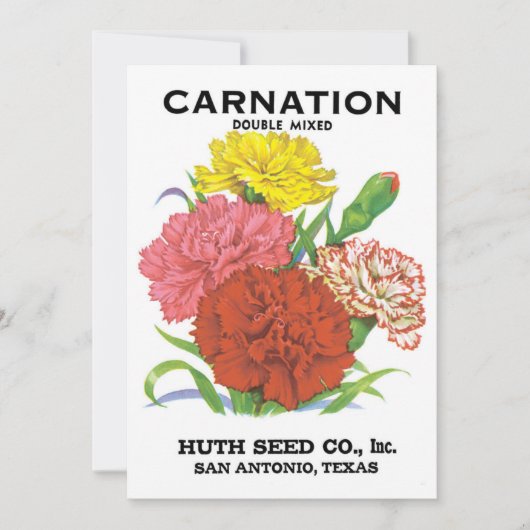 zeepakketlabel kunst, anjerbloemen (Voorkant)