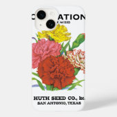  zeepakketlabel kunst, anjerbloemen Case-Mate iPhone case (Achterkant)