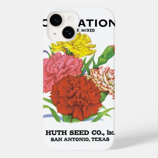  zeepakketlabel kunst, anjerbloemen Case-Mate iPhone case (Achterkant)