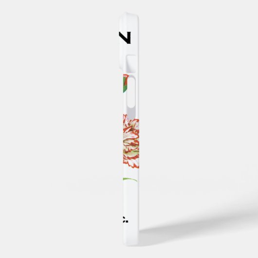  zeepakketlabel kunst, anjerbloemen Case-Mate iPhone case (Achterkant / Links)