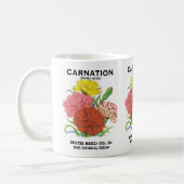 zeepakketlabel kunst, anjerbloemen koffiemok (Links)