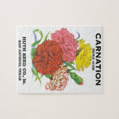 zeepakketlabel kunst, anjerbloemen legpuzzel (Horizontaal)