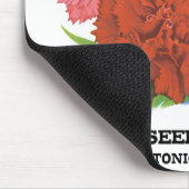 zeepakketlabel kunst, anjerbloemen muismat (Hoek)