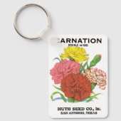 zeepakketlabel kunst, anjerbloemen sleutelhanger (Voorkant)