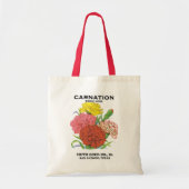  zeepakketlabel kunst, anjerbloemen tote bag (Voorkant)