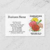  zeepakketlabel kunst, anjerbloemen visitekaartje (Voorkant)