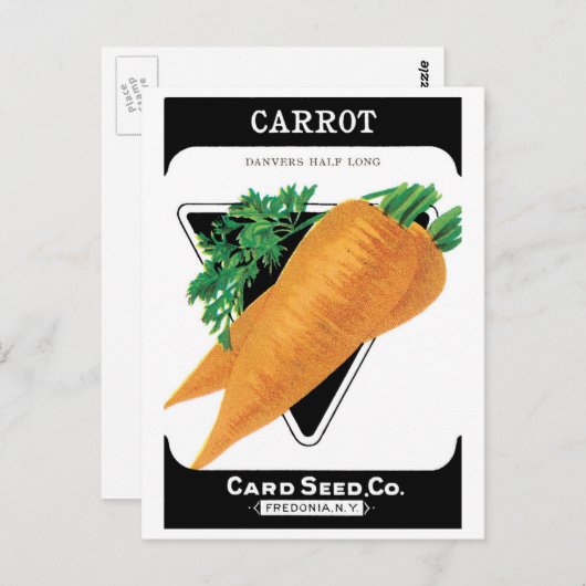  zeepakketlabel kunst, Danvers wortelen Briefkaart (Voorkant / Achterkant)