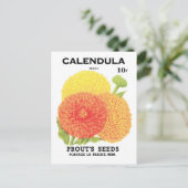  zeepakketlabel kunst, kalendula-bloemen briefkaart (Staand voorkant)
