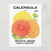  zeepakketlabel kunst, kalendula-bloemen briefkaart (Voorkant)