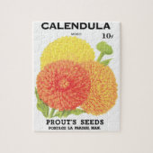 zeepakketlabel kunst, kalendula-bloemen legpuzzel (Verticaal)