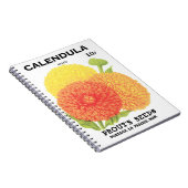 zeepakketlabel kunst, kalendula-bloemen notitieboek (Rechterzijde)