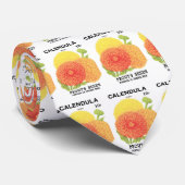 zeepakketlabel kunst, kalendula-bloemen stropdas (Opgerold)