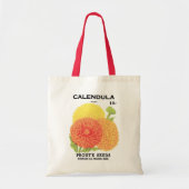 zeepakketlabel kunst, kalendula-bloemen tote bag (Voorkant)