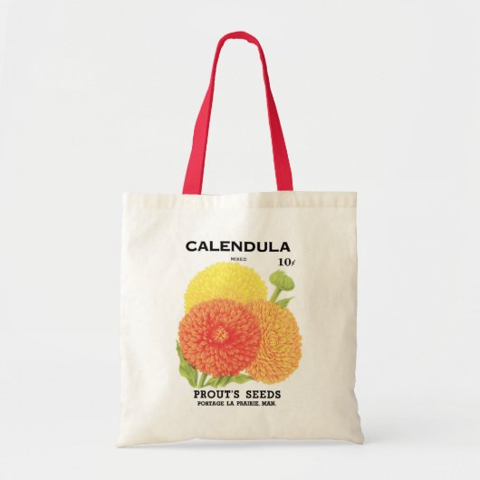  zeepakketlabel kunst, kalendula-bloemen tote bag (Voorkant)