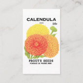  zeepakketlabel kunst, kalendula-bloemen visitekaartje (Achterkant)