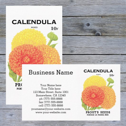  zeepakketlabel kunst, kalendula-bloemen visitekaartje