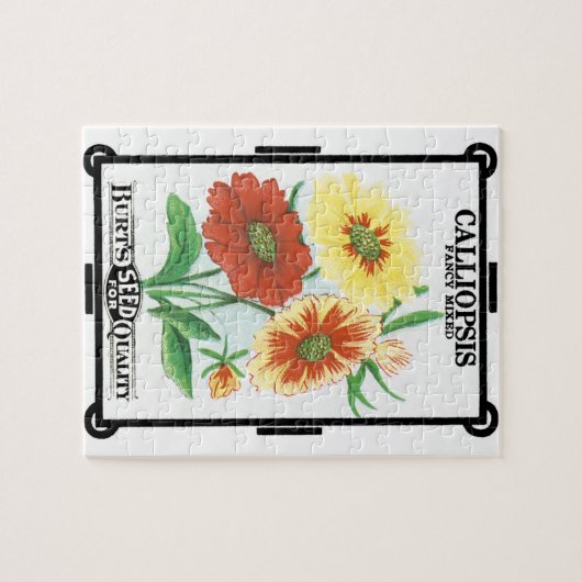  zeepakketlabel kunst, kalliopsis bloemen legpuzzel (Horizontaal)