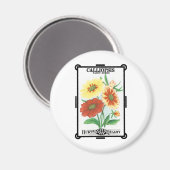  zeepakketlabel kunst, kalliopsis bloemen magneet (Voorkant / Achterkant)