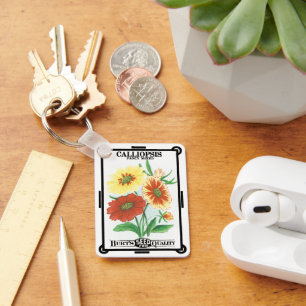  zeepakketlabel kunst, kalliopsis bloemen sleutelhanger