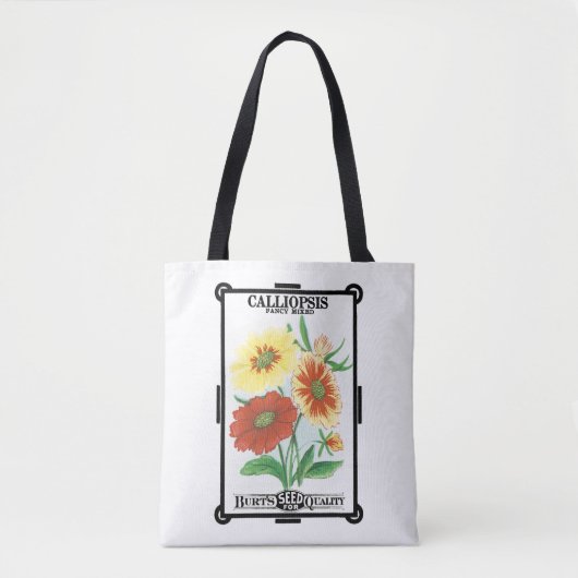  zeepakketlabel kunst, kalliopsis bloemen tote bag (Voorkant)