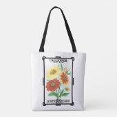 zeepakketlabel kunst, kalliopsis bloemen tote bag (Achterkant)