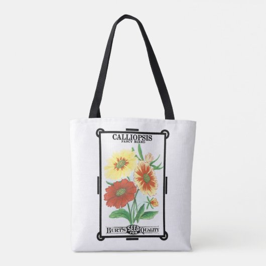 zeepakketlabel kunst, kalliopsis bloemen tote bag (Achterkant)