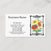 zeepakketlabel kunst, kalliopsis bloemen visitekaartje (Voorkant)