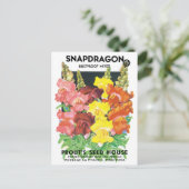  zeepakketlabel kunst, Snapdragon Flowers Briefkaart (Staand voorkant)