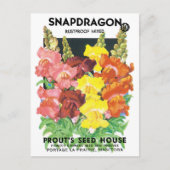  zeepakketlabel kunst, Snapdragon Flowers Briefkaart (Voorkant)