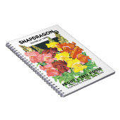  zeepakketlabel kunst, Snapdragon Flowers Notitieboek (Rechterzijde)