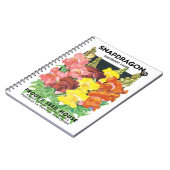  zeepakketlabel kunst, Snapdragon Flowers Notitieboek (Linkerzijde)
