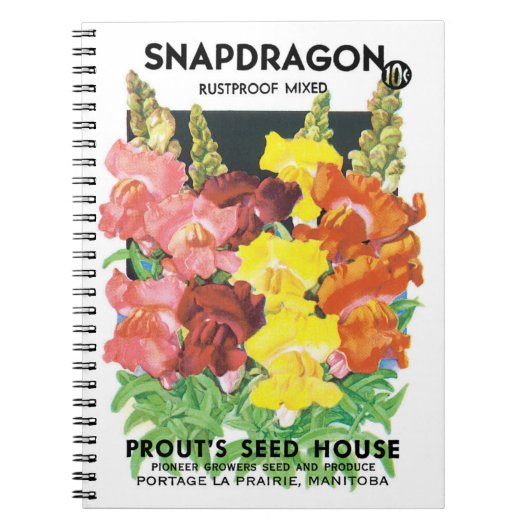  zeepakketlabel kunst, Snapdragon Flowers Notitieboek (Voorkant)