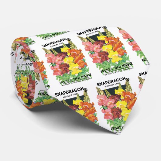  zeepakketlabel kunst, Snapdragon Flowers Stropdas (Opgerold)