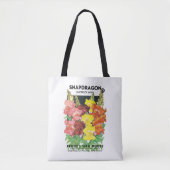  zeepakketlabel kunst, Snapdragon Flowers Tote Bag (Voorkant)