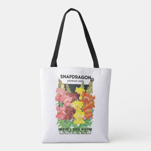  zeepakketlabel kunst, Snapdragon Flowers Tote Bag (Achterkant)