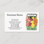  zeepakketlabel kunst, Snapdragon Flowers Visitekaartje (Voorkant)