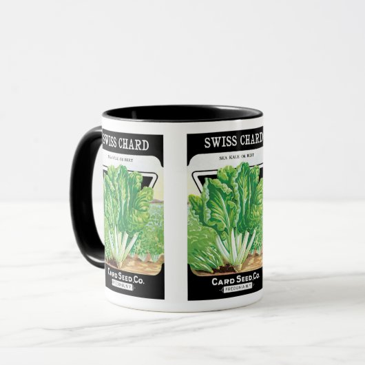  zeepakketlabel kunst, Zwitserse kaardwrakken Mok (Voorkant links)