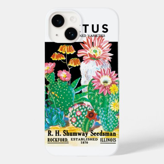  zeepakketlabel Kunstwoestijncactus Planten Case-Mate iPhone Case (Achterkant)